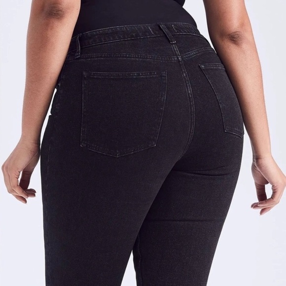 Abercrombie & Fitch Curve Love Skinny High Rise Seam Raw Split Hem Black 31 12R - Picture 4 of 13